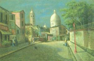 Gatuparti Med Figurer, Montmartre, Paris by Joseph De Camp