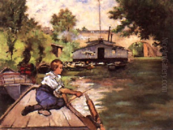 A Young Boy Fishing - view 1