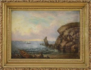 Coastal View With Sailboats by Mauritas Frederik H. De Haas