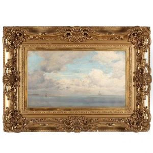 Mauritz Frederik Hendrick De Haas (ny/holland, 1832-1895), Seascape With Sailboat by Mauritas Frederik H. De Haas