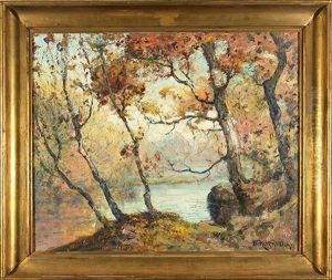 Autumn Along The River by Franklin B. De Haven