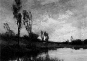 Sunset On The Lake by Franklin B. De Haven
