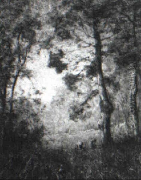 Figures By The Edge Of The Woods, Autumn - view 1