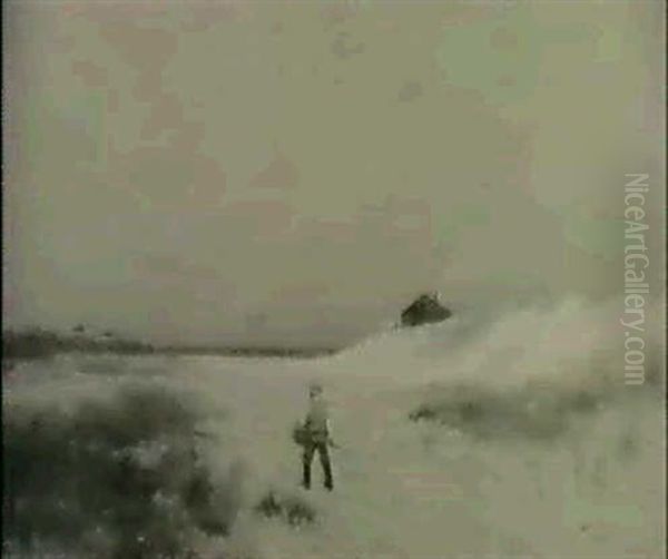 Afternoon Clearing/view Of A Figure Among Dunes - view 1