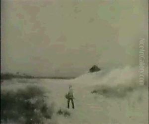 Afternoon Clearing/view Of A Figure Among Dunes