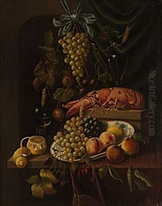 Stilleben Med Frukter Och Hummer by Jan Jansz de Heem the Younger