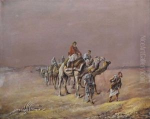 Caravane Dans Le Desert by Gaspard De Toursky