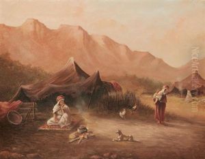 Femmes Au Campement by Gaspard De Toursky