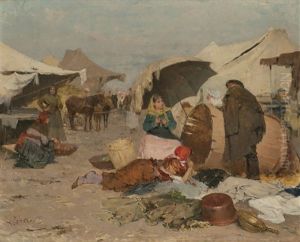 Dia De Mercado by Lajos Deak Ebner