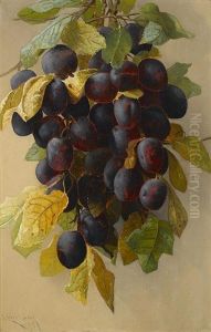 A Still Life With Plums by Edwin Deakin