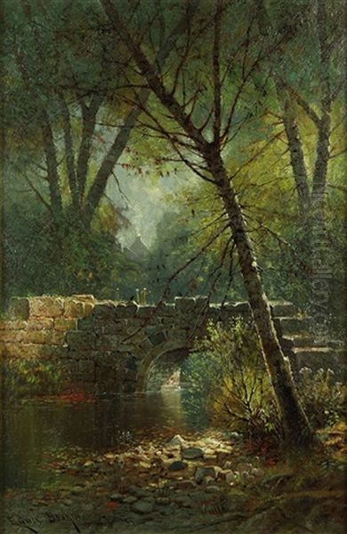Bridge Over A Wooded Stream - view 1