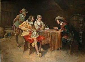 Figures Around A Table With A Song Bird