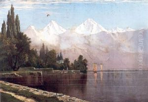 Alpine Waterway With Sailing Boats