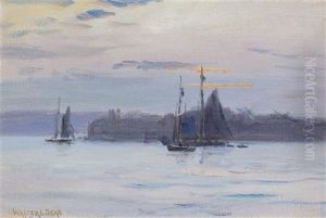 Sailboats At Dusk by Walter Lofthouse Dean