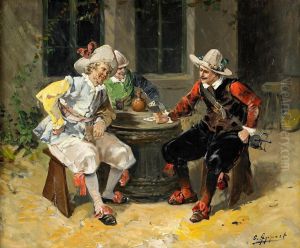 Kortspelande Musketorer by Eugene Appert