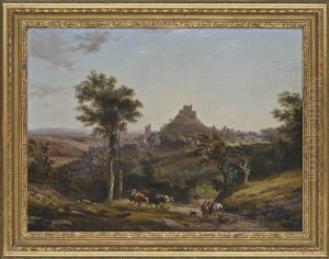 View Of Launceston Castle, Cornwall by John Dearman