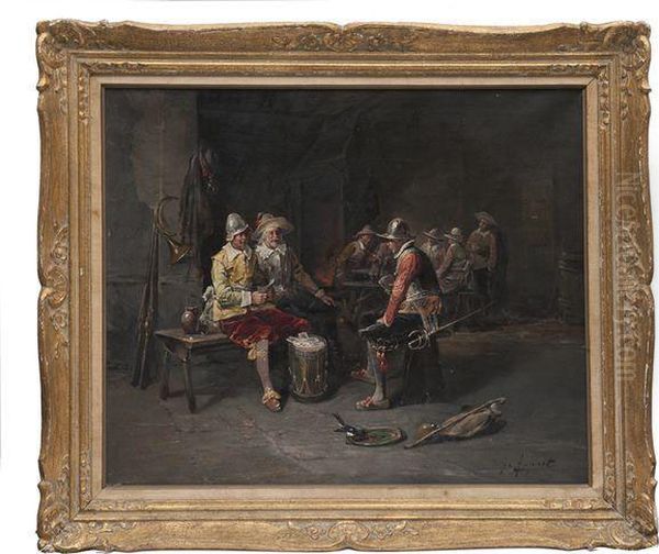 La Partie De Cartes Des Soldats Dans L'auberge - view 1