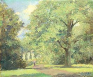 Jardinier Dans Un Parc by Alphonse Debaene