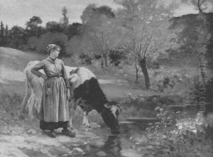 La Jeune Fermiere by Edouard Bernard Debat-Ponsan