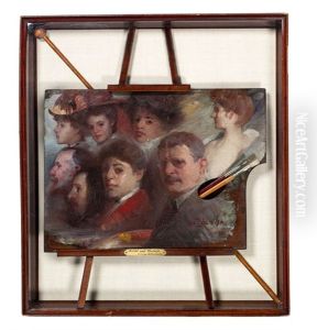 Artist (frank Duveneck) And Models