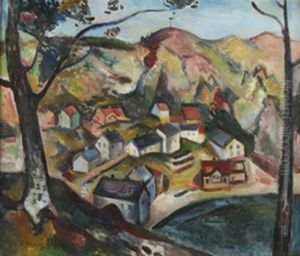 Kystlandskap Med Hus by Per Deberitz