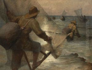 La Peche A La Crevette, Carolles by Edmond Debon