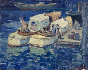 Fishing Boats With Figures Fishing Boats With Figures