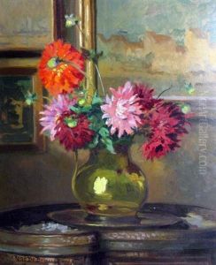 Still Life With Flowers by Rene Charles Louis Debraux