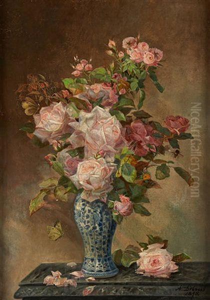 Vase Fleuri De Roses - view 1