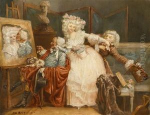 The Artist's Studio by Philibert-Louis Debucourt