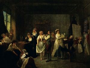 Scene De Preparatifs Dans Les Loges D'un Theatre by Philibert-Louis Debucourt