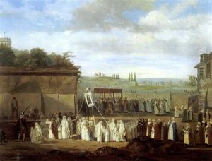 Une Procession Dans Un Village Des Enviroms De Paris (louvre-en-paris?) by Philibert-Louis Debucourt