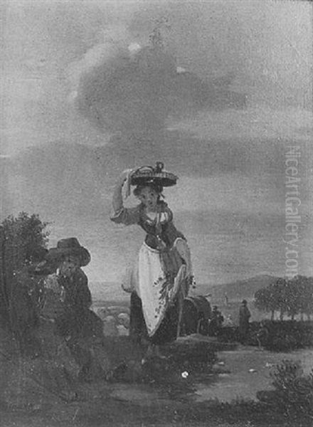 Jeune Paysanne Sur Le Chemin - view 1