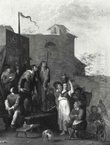 Scene De Theatre Ambulant by Philibert-Louis Debucourt