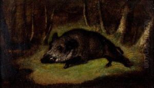 Sanglier Au Repos by Alexandre Gabriel Decamps