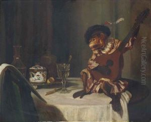 Le Singe Musicien by Alexandre Gabriel Decamps