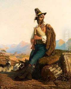 Le Berger Musicien by Alexandre Gabriel Decamps