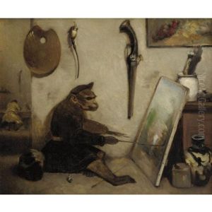 The Artist In His Studio by Alexandre Gabriel Decamps