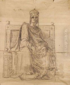 Grand Dessin Preparatoire Pour frenegonde by Louis Appian