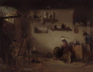 Le Singe A L'atelier by Alexandre Gabriel Decamps