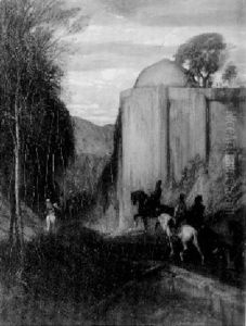 Cavaliers Orientaux Aux Abords D'une Ville by Alexandre Gabriel Decamps