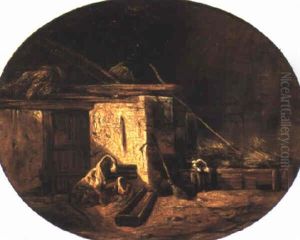 Barn Interior With Dogs thumbnail