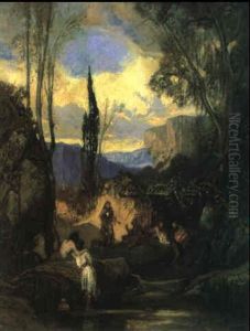 Paysage Anime by Alexandre Gabriel Decamps