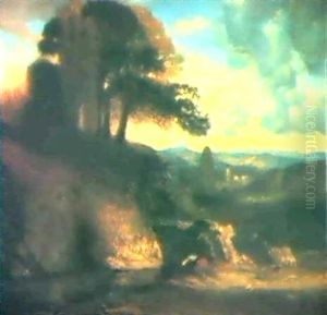 Landscape With A Figure At A Watering Hole Landscape With A Figure At A Watering Hole