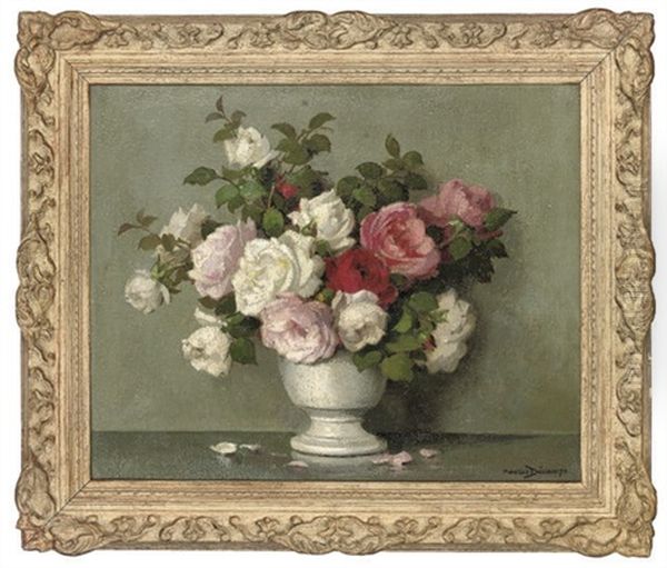 Pink And White Roses In A Vase - view 1