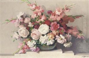 Summer Flowers In A Glass Bowl