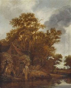 Uferlandschaft Mit Bauernhaus by Cornelis Gerritsz Decker