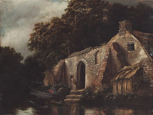 River Landscape With Farmstead - view 1