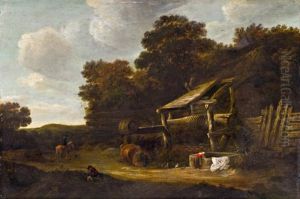 Landschaft Mit Frau Am Brunnen by Cornelis Gerritsz Decker