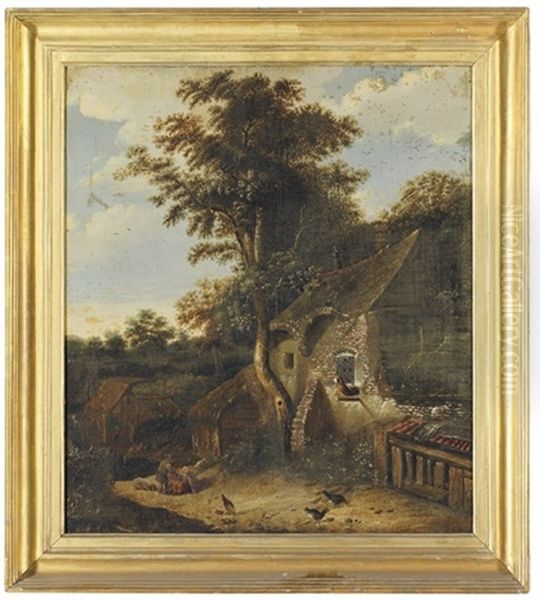 A Landscape With Figures In Front Of A Farmhouse - view 1